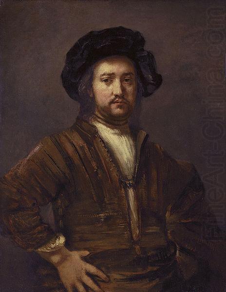 REMBRANDT Harmenszoon van Rijn Portrait of a man with arms akimbo china oil painting image